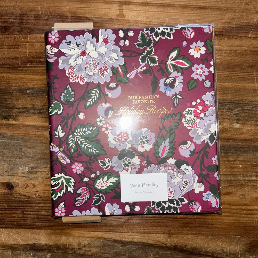 Vera Bradley Burgundy Floral Holiday Recipe Book